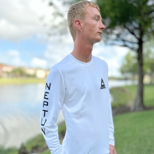 Neptunic Men’s White UPF Shark Zone Tee
