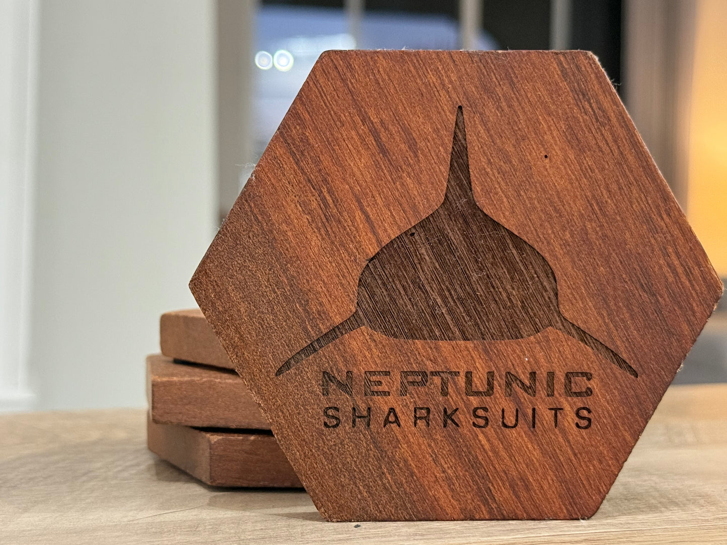 Limited Edition: Neptunic Wooden Coasters (4) Hexagon