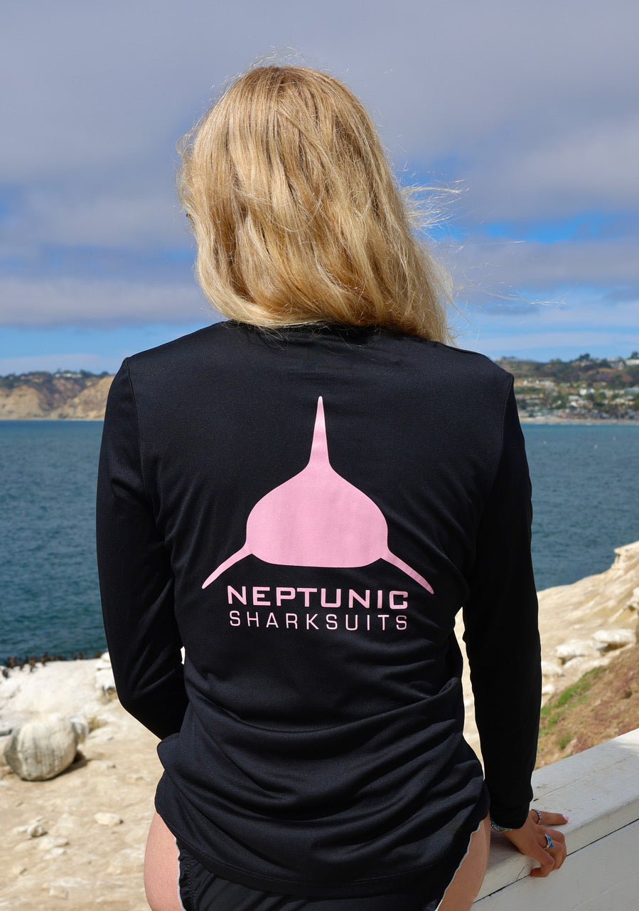 Neptunic Womens Black/Pink Logo SPF Tee