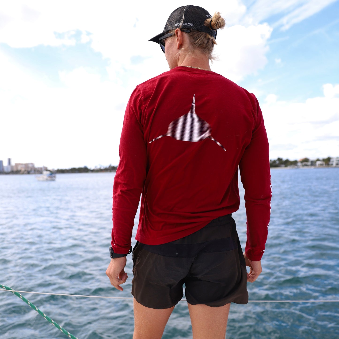 Neptunic Fader Long Sleeve in Cardinal- Unisex