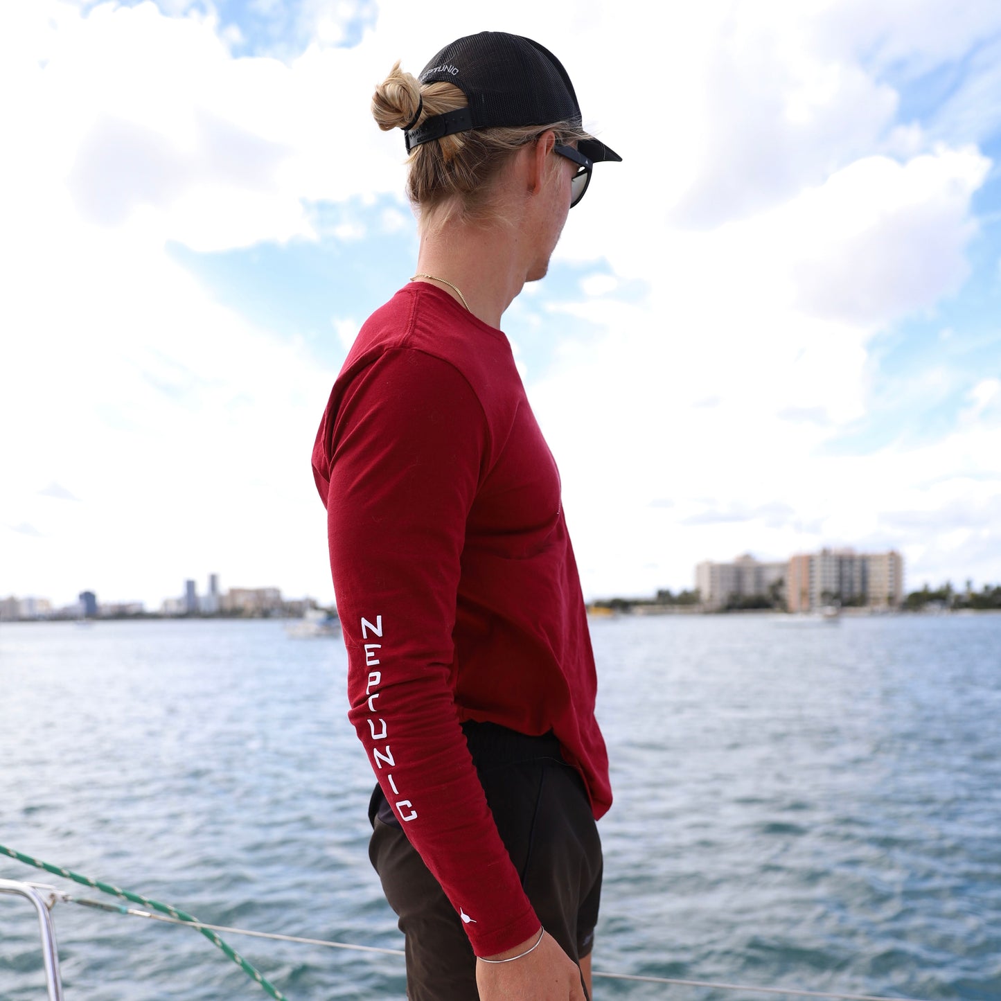 Neptunic Fader Long Sleeve in Cardinal- Unisex