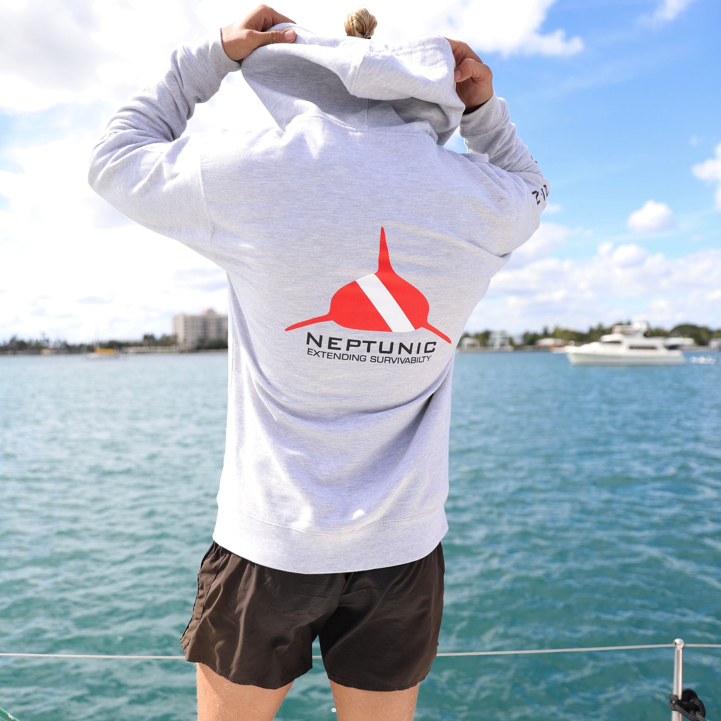 Neptunic Heather Grey Dive Zip Hoodie -Unisex