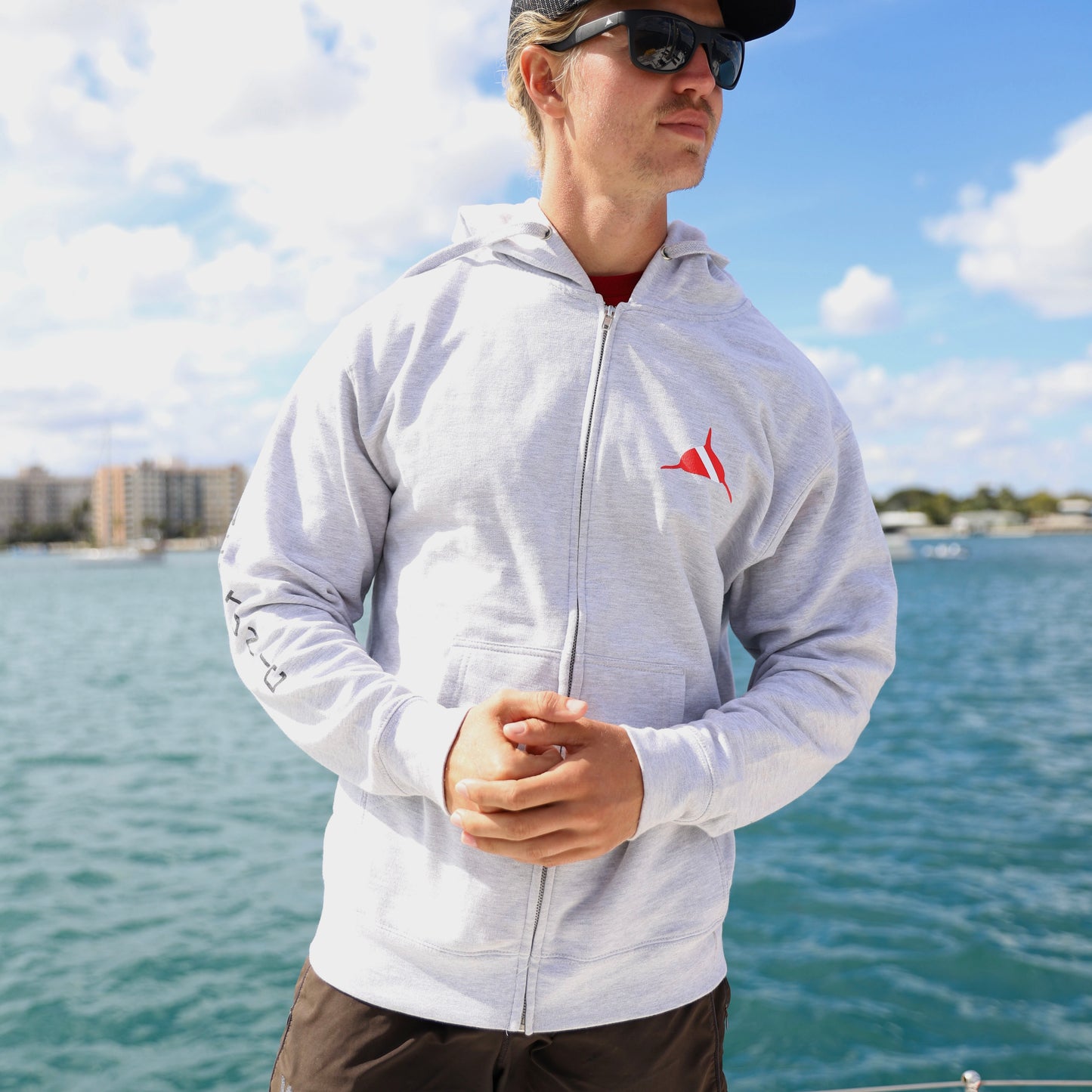 Neptunic Heather Grey Dive Zip Hoodie -Unisex