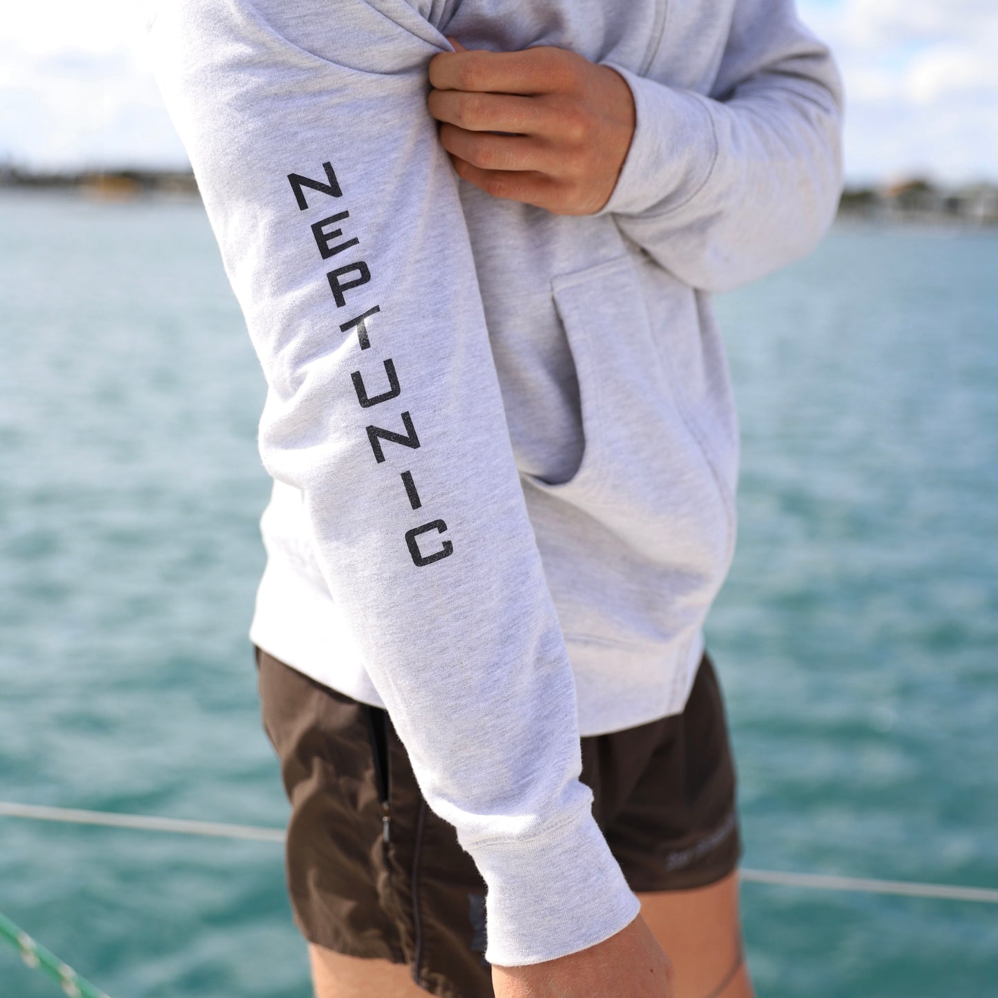 Neptunic Heather Grey Dive Zip Hoodie -Unisex
