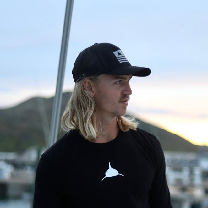 Black Sharks & Stripes Hat