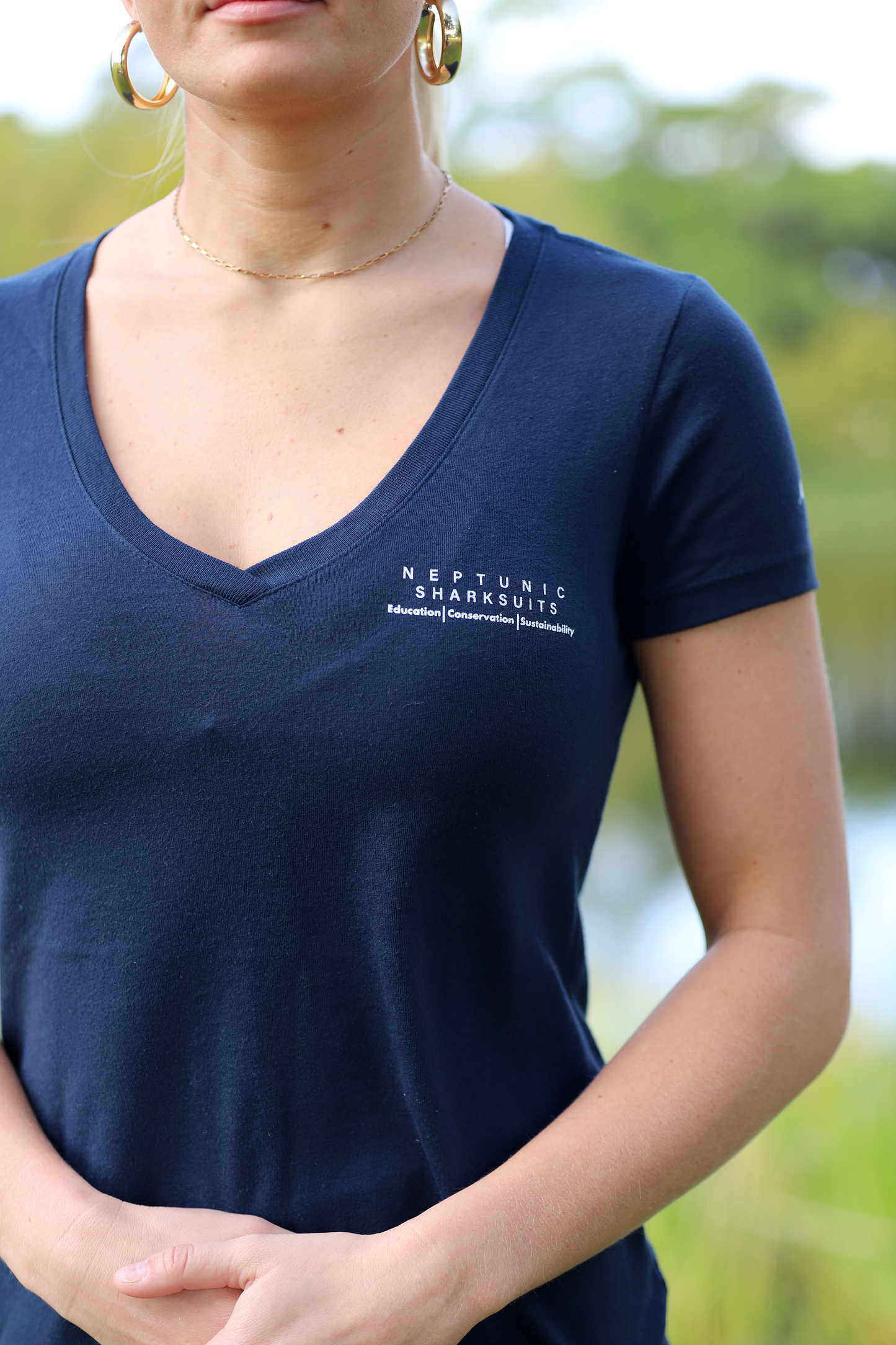 NEW!! Womens Midnight Navy V-Neck