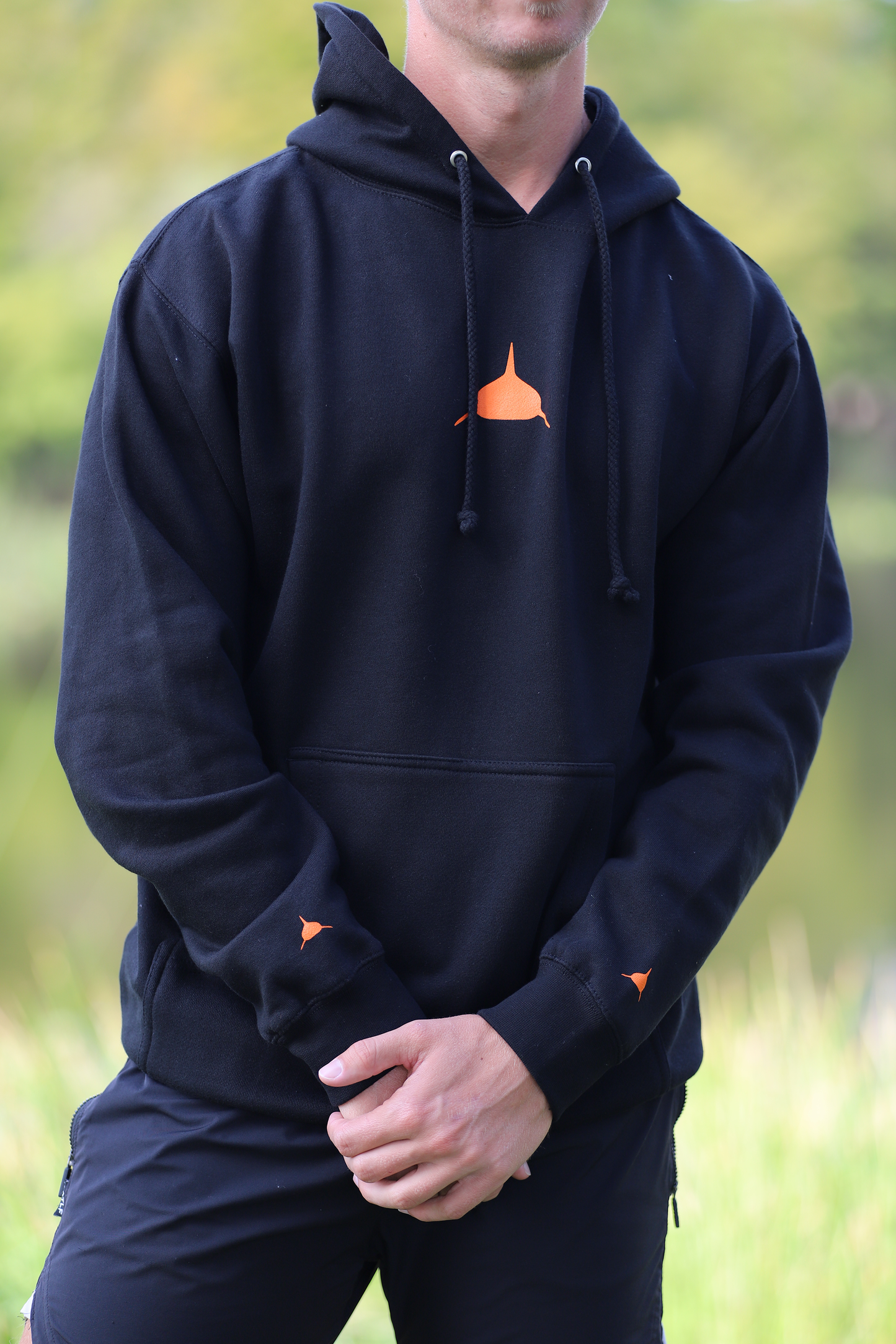 NEW!! Black Hoodie Orange Logo