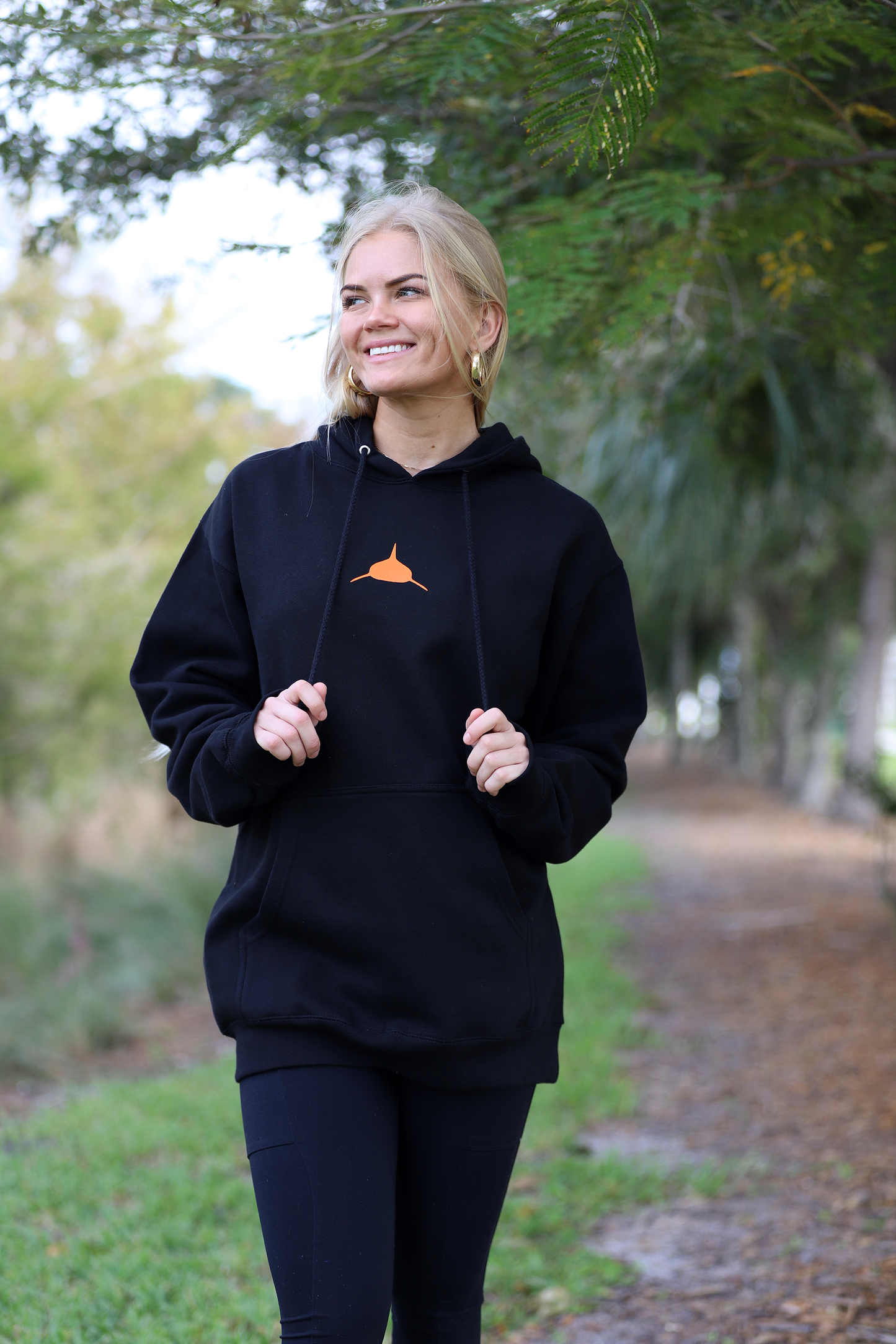 NEW!! Black Hoodie Orange Logo