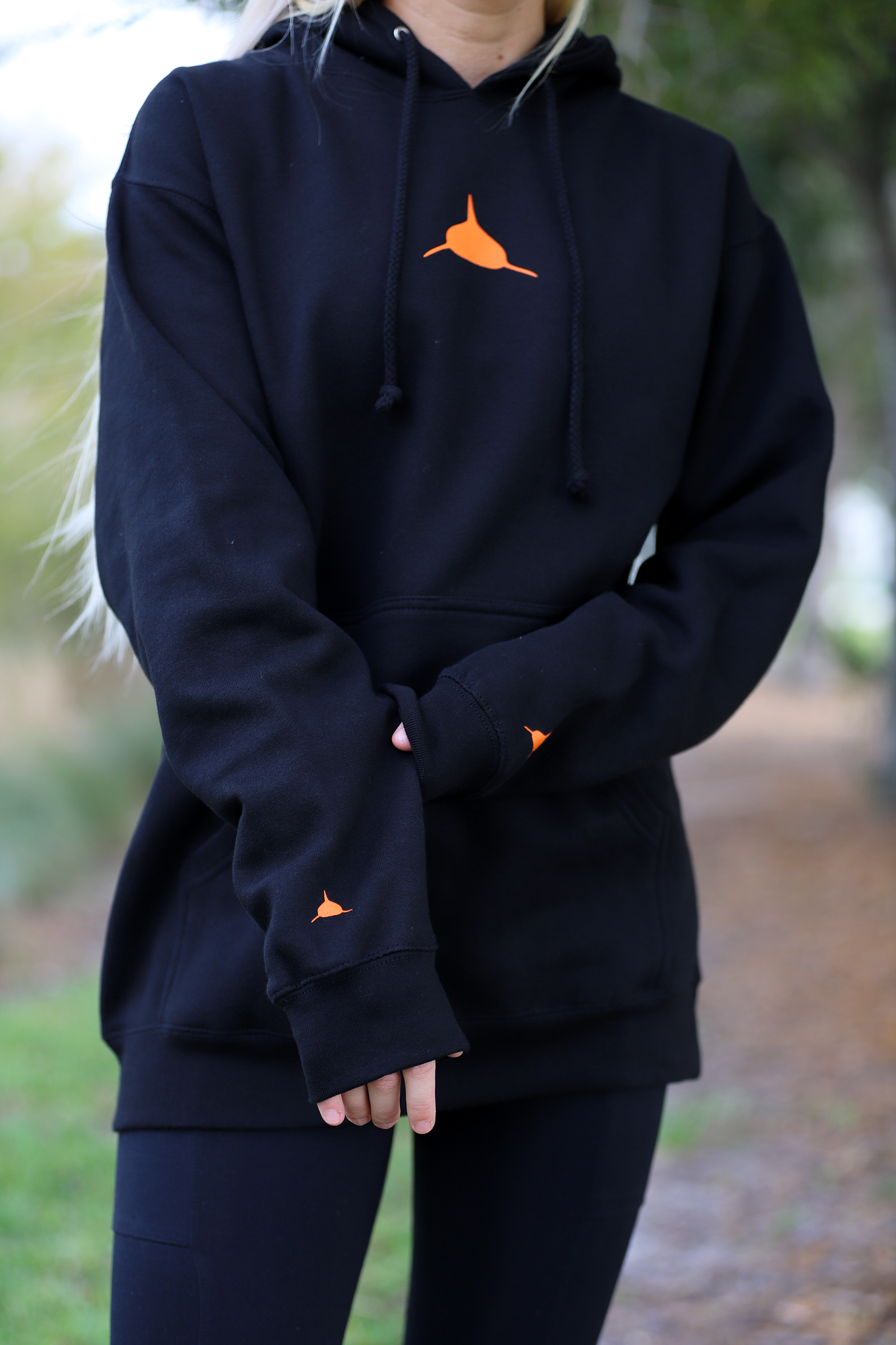 NEW!! Black Hoodie Orange Logo