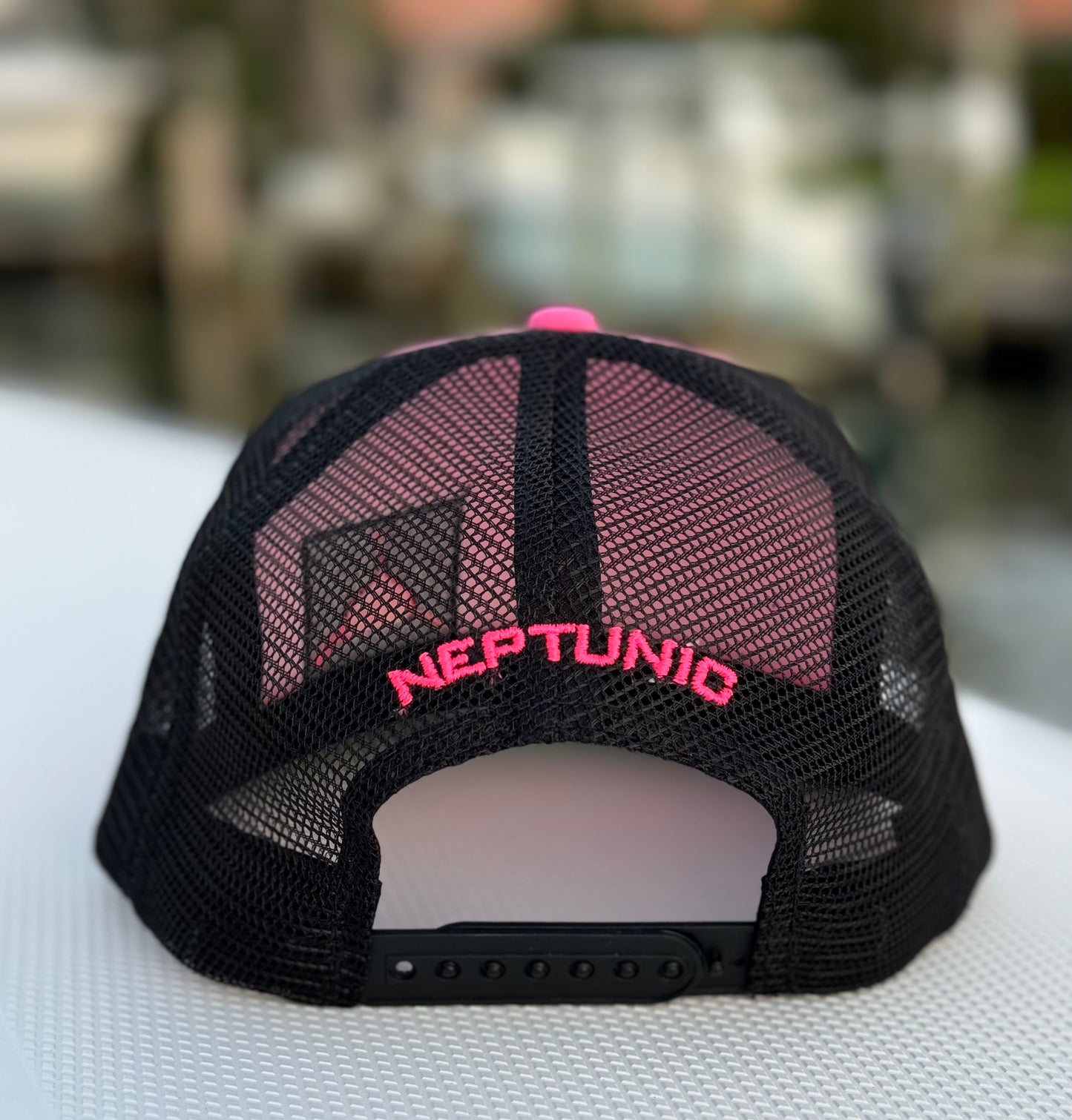 New! Hot Pink Patch Trucker Hat