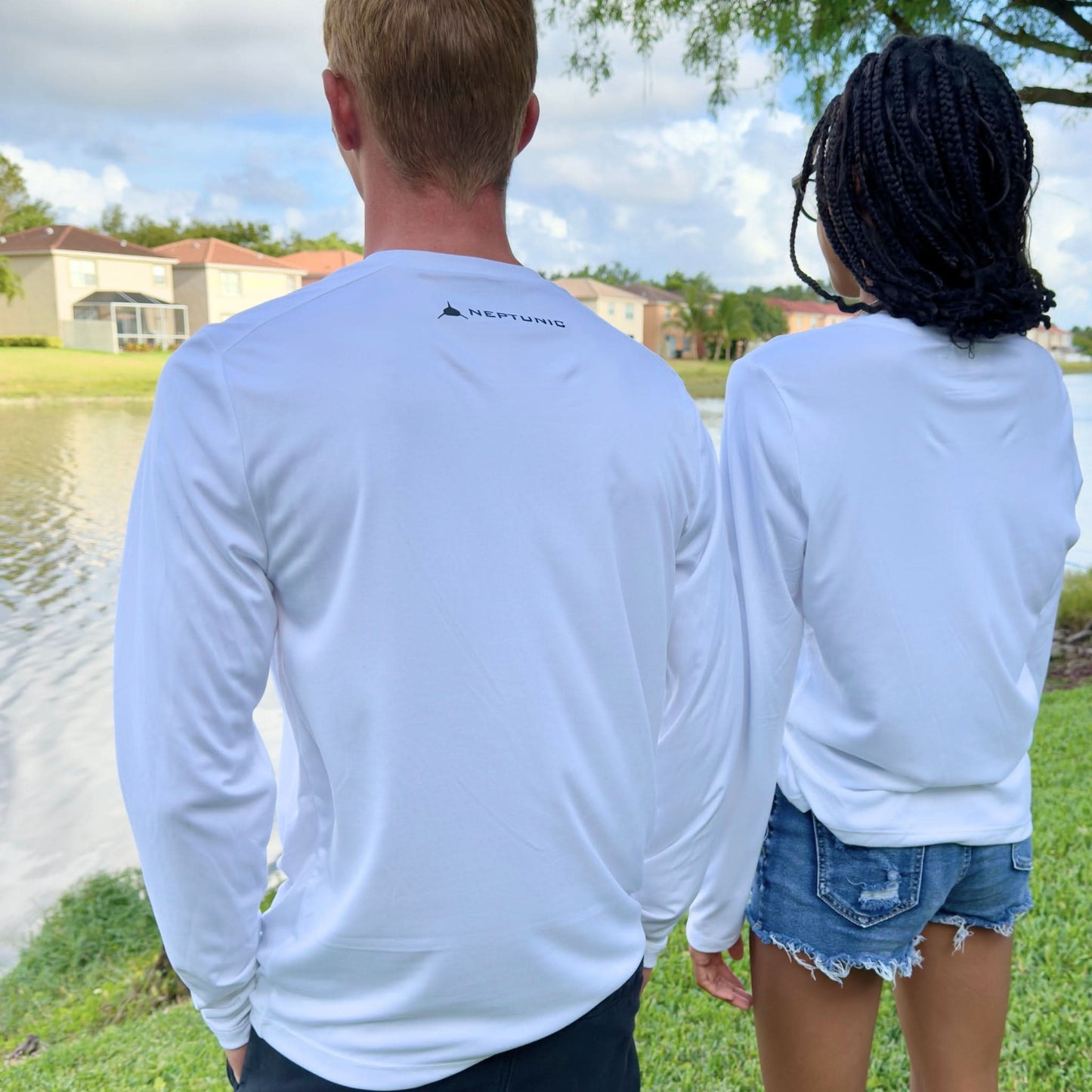 Neptunic Men’s White UPF Shark Zone Tee