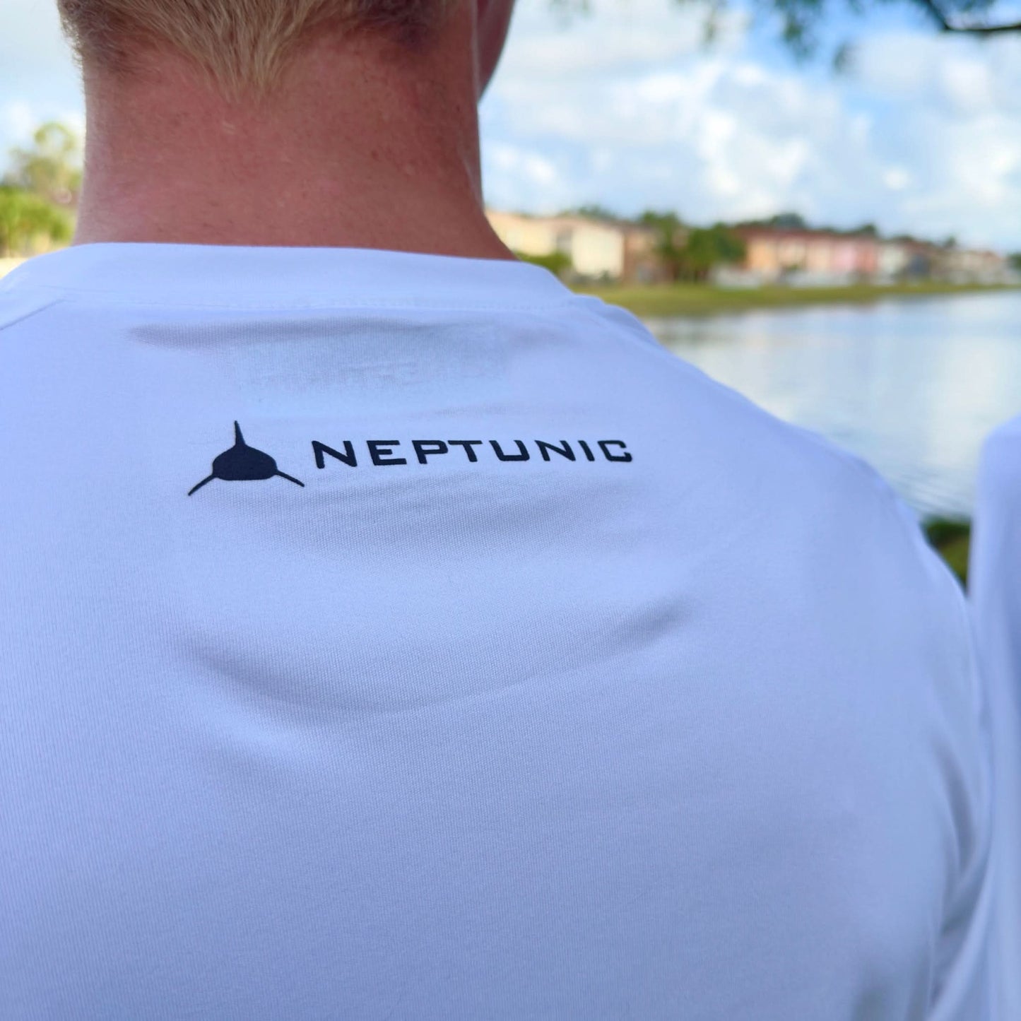 Neptunic Men’s White UPF Shark Zone Tee