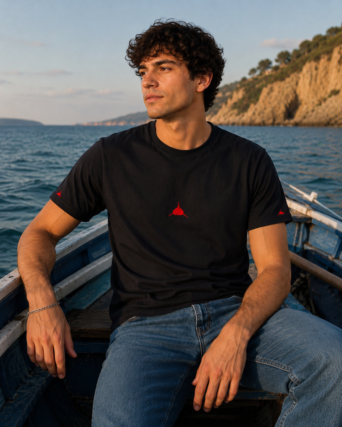 Neptunic Black Classic Red Logo Tee