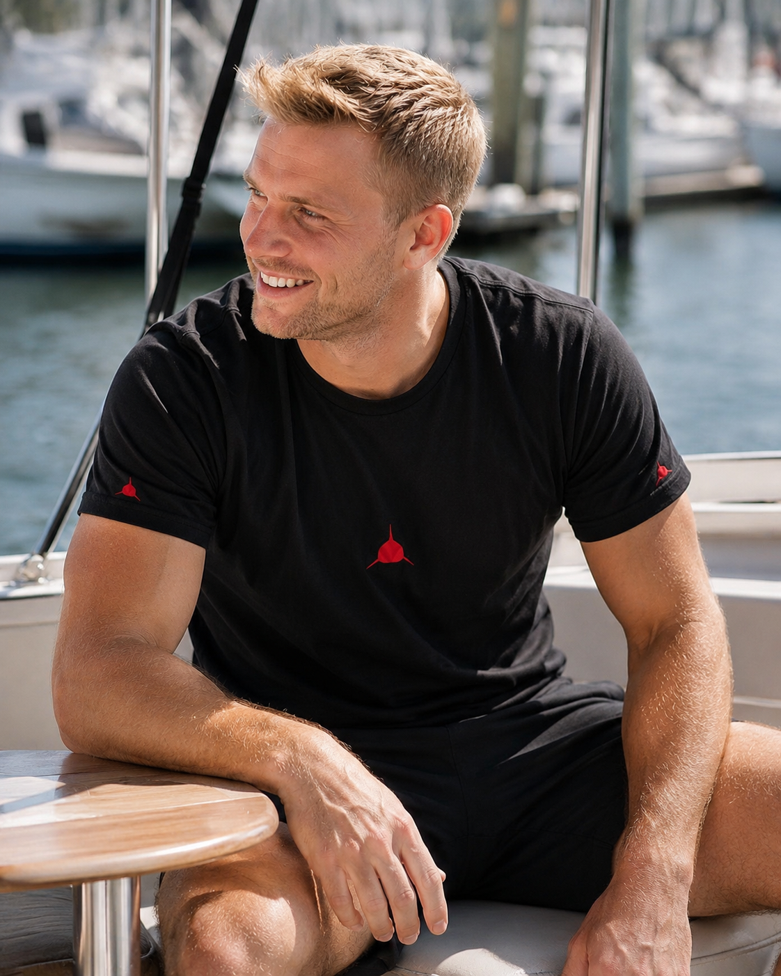 Neptunic Black Classic Red Logo Tee