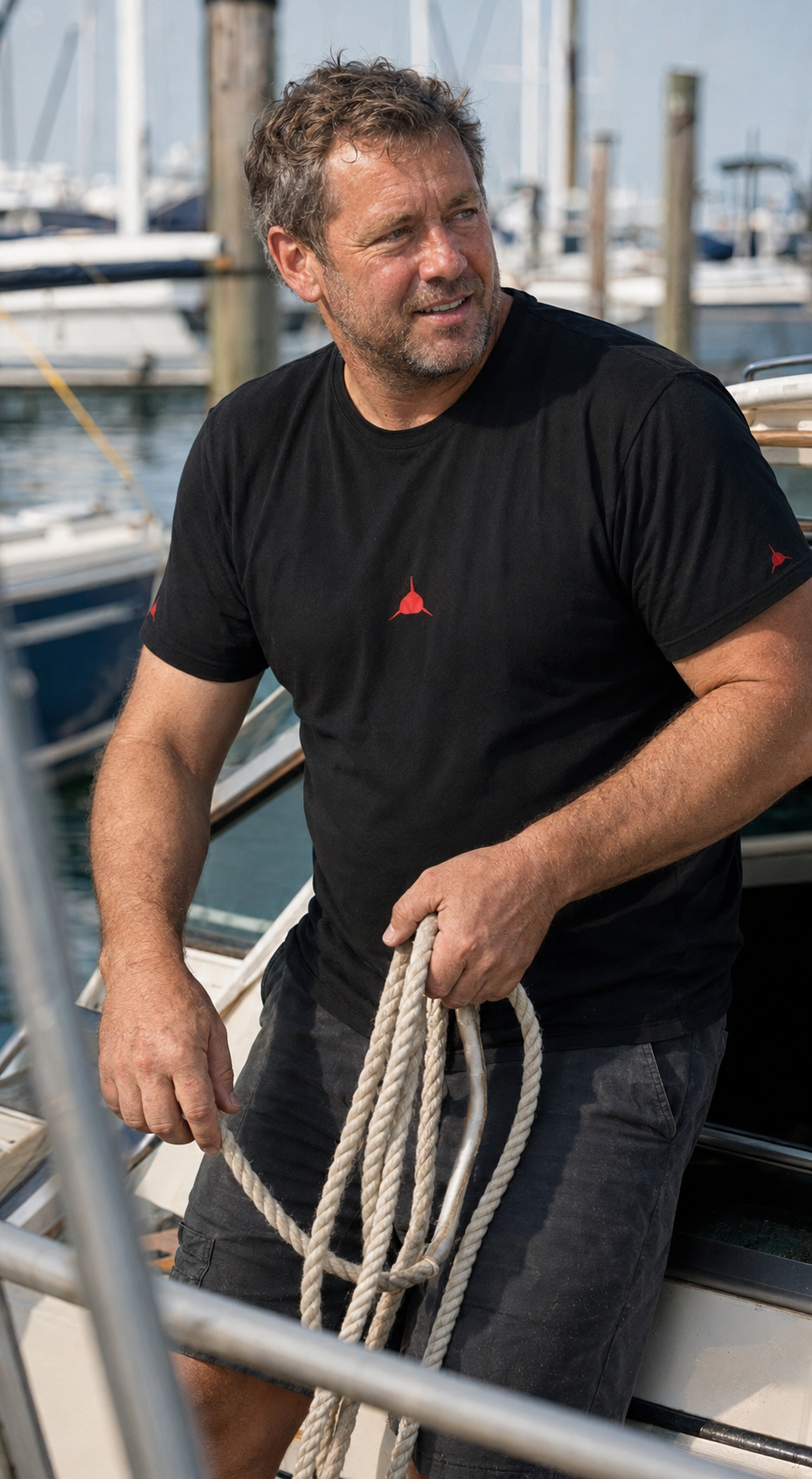 Neptunic Black Classic Red Logo Tee