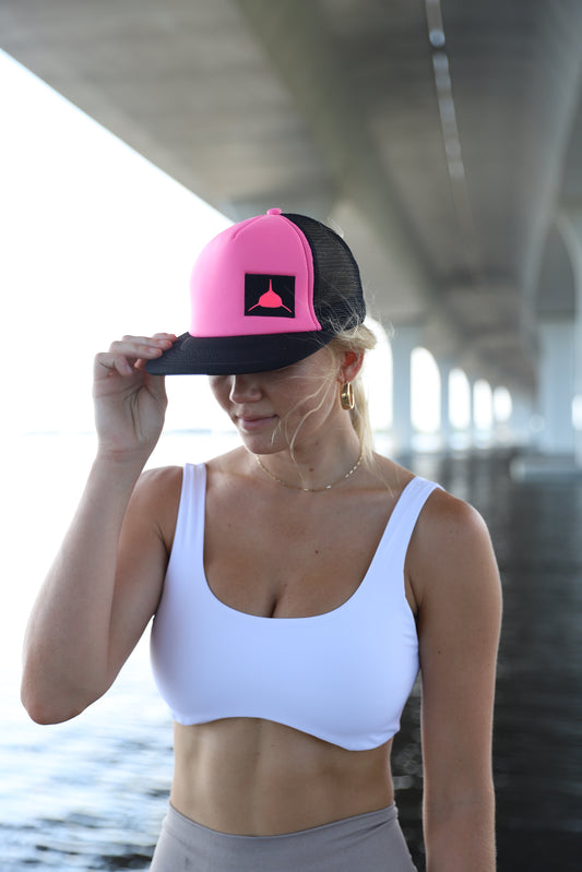 Hot Pink Patch Trucker Hat