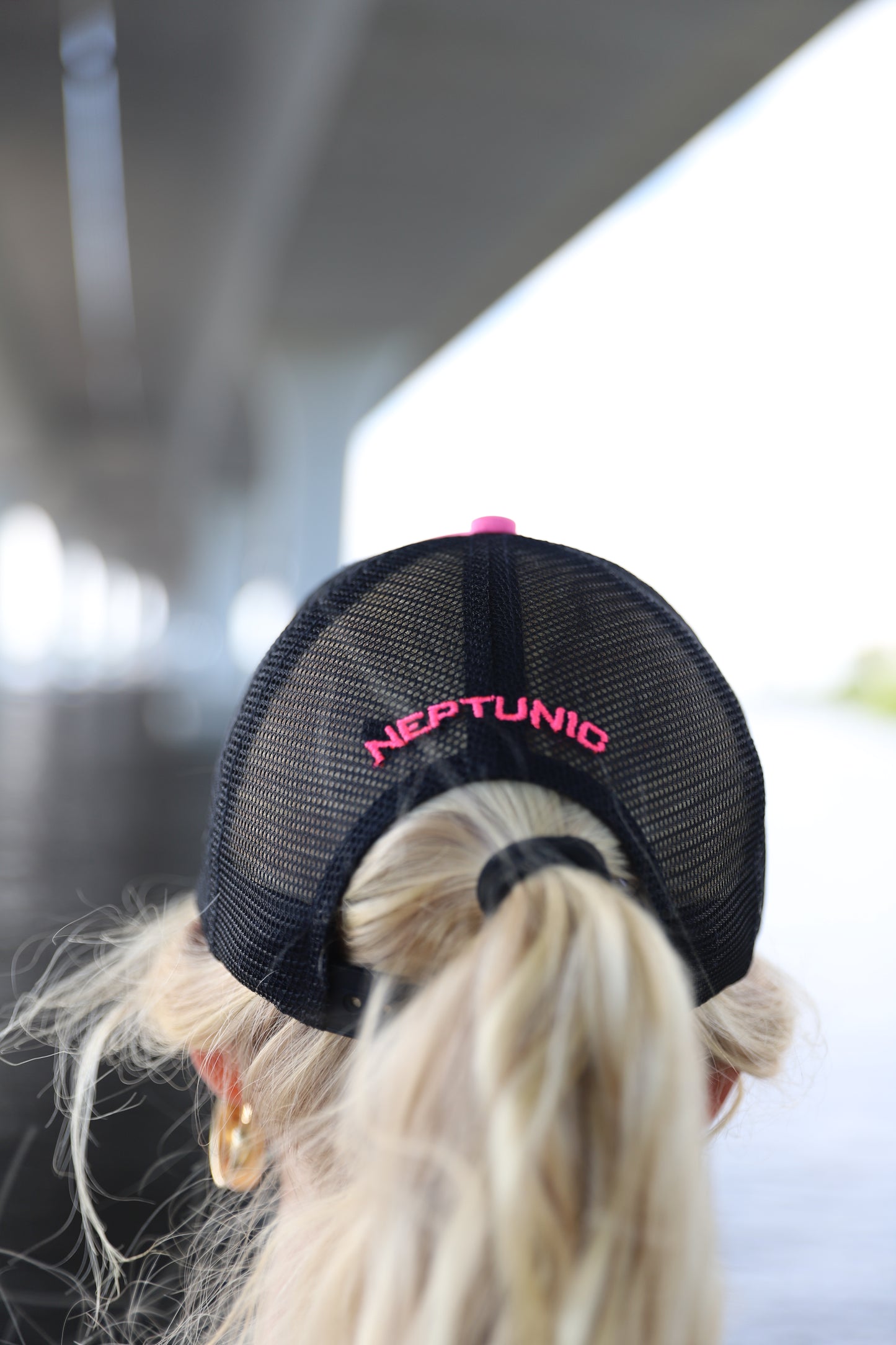 New! Hot Pink Patch Trucker Hat