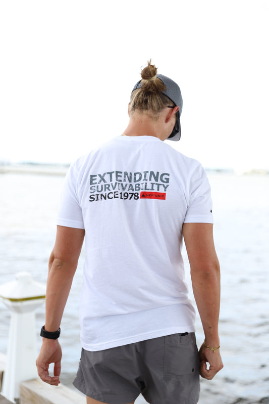 NEW!! Neptunic Mens White LOCKUP SS TEE