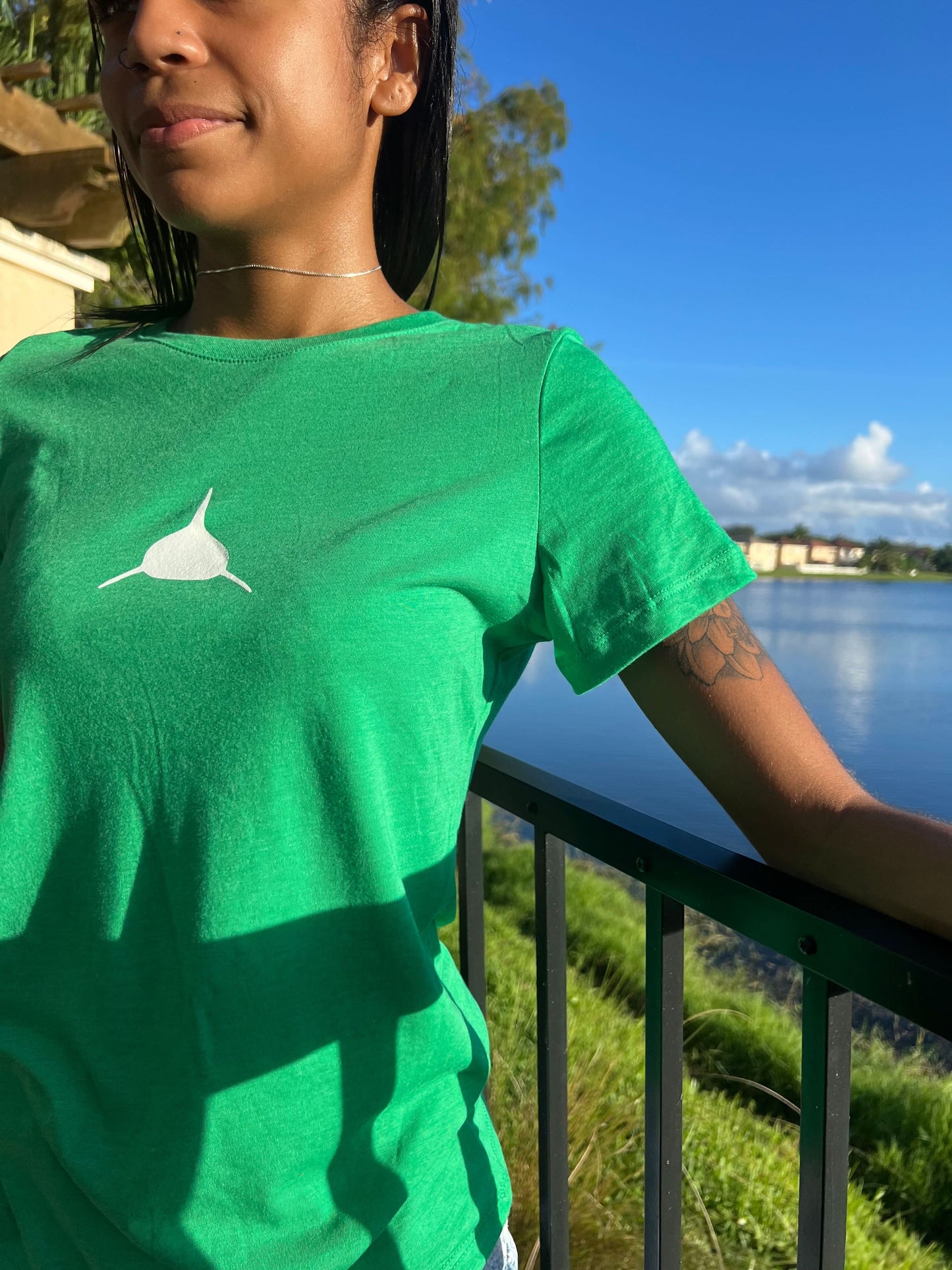 Womens Green Overstock Tee