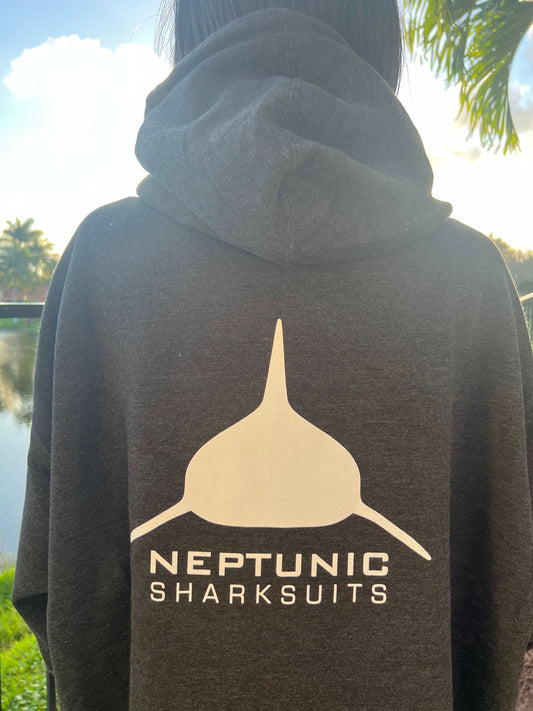 Neptunic Overstocked Gray Zipped Hoodie w/white Logo